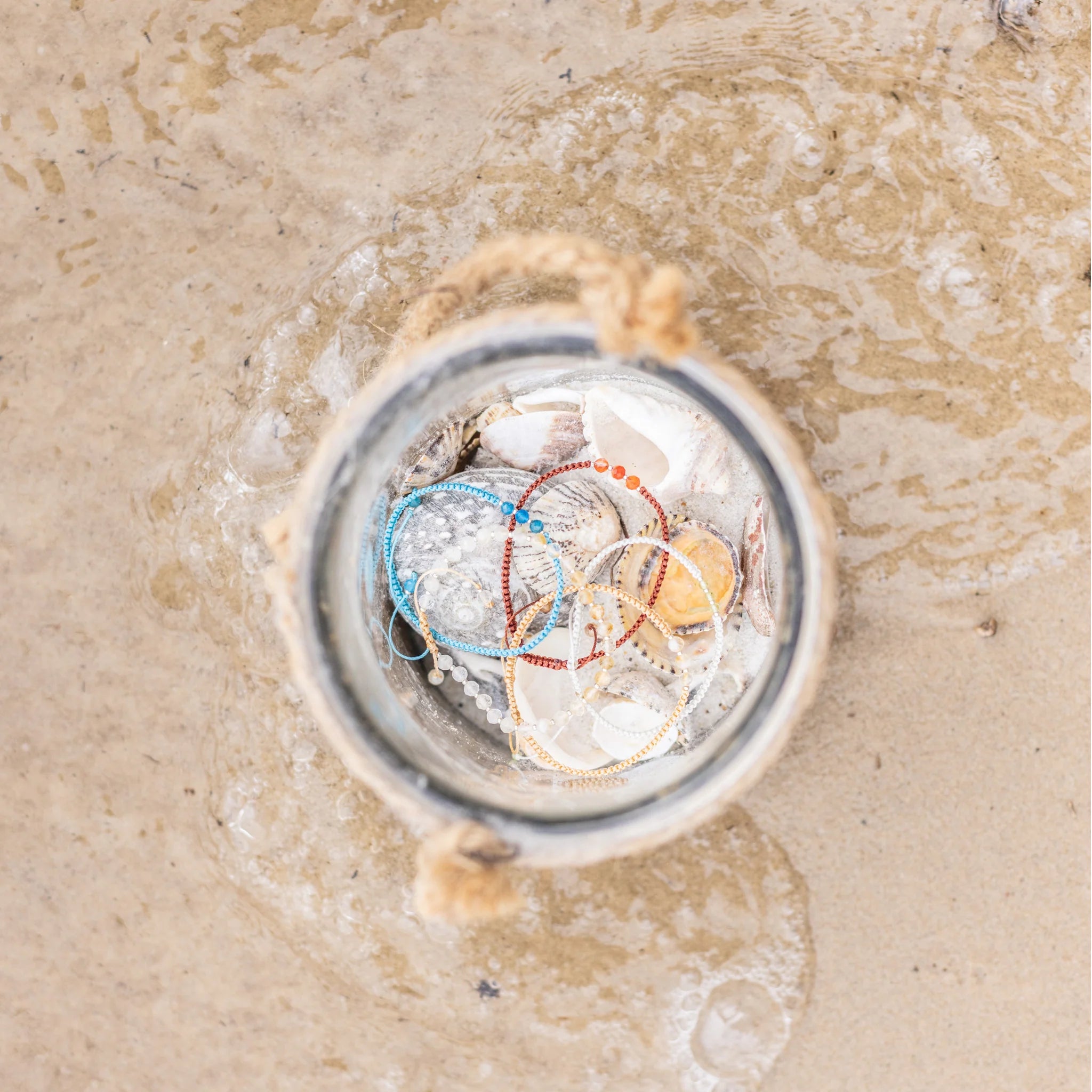 Intuitive Charms natural crystal braided Jewellery bracelets in a jar custom made